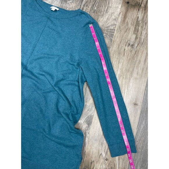 J Jill Teal Lightweight Long Sleeve Sweater 3X Crew Neck Soft Front Seam - Picture 9 of 9